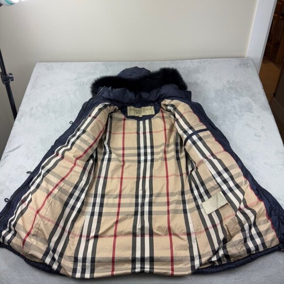 Burberry Navy Blue Down Puffer Jacket Women’s Size M - Picture 13 of 16